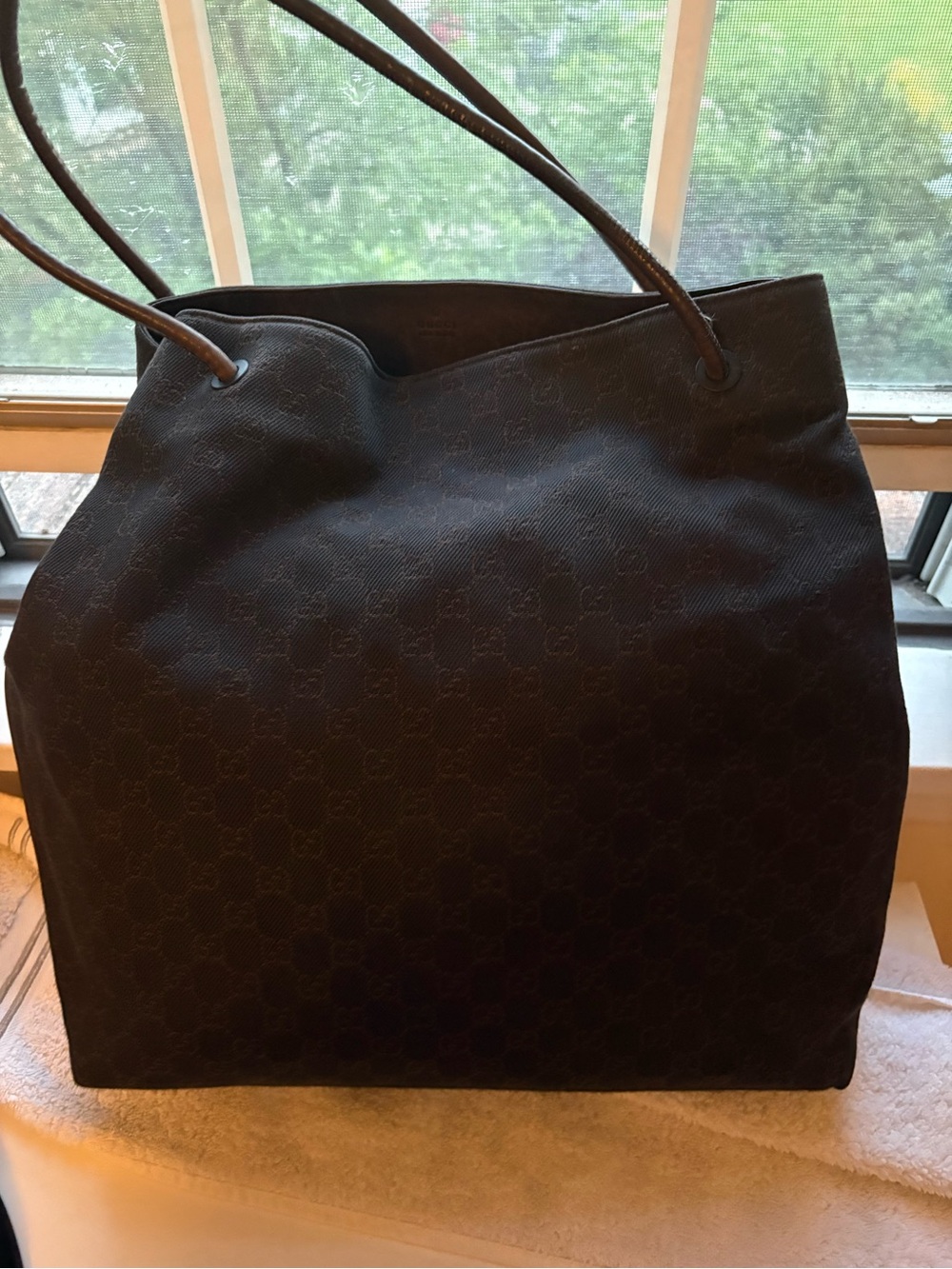 Gucci Black Monogram Tote Bag